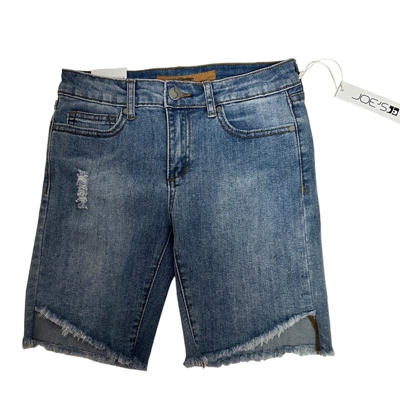 Joe's Jeans The Finn Bermuda Shorts Cotton Blend Dungaree 5-Pocket Mid-Ride - Picture 3 of 11